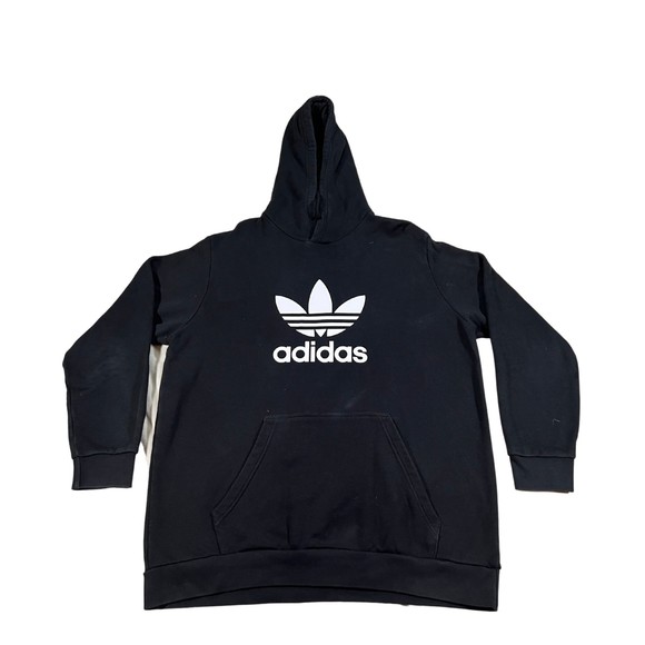 adidas Other - Adidas Mens Sweatshirt Hood Size XL Black White Trefoil Logo Classic